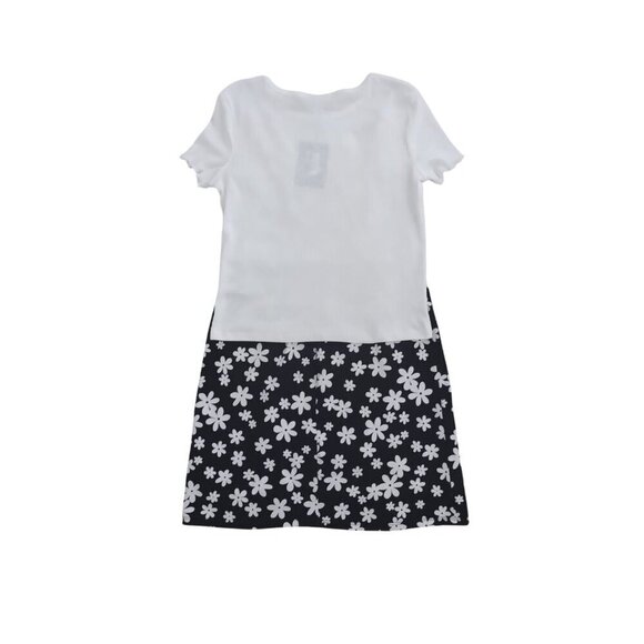 Other - art class. Girls black and white floral print dress and white shirt sleeve. NWT